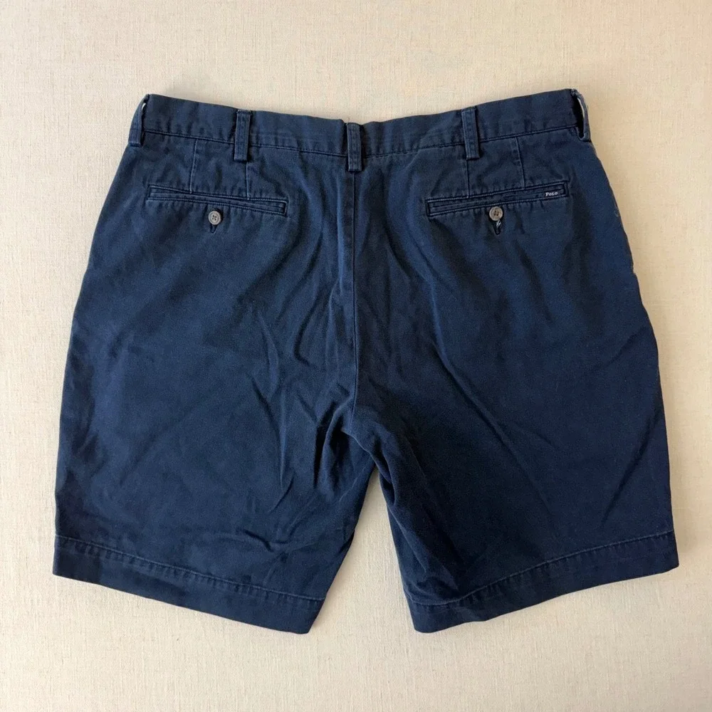 Polo Ralph Lauren Chino Shorts Men 36 Navy Classic Fit 9 Cotton Twill Preppy